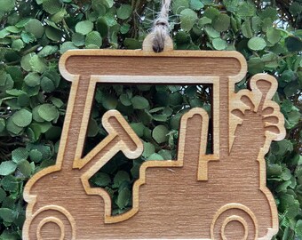 Golf Ornament - Gift tag Party event favor golfer course sport exercise putt range greens clubs bag cart tournament