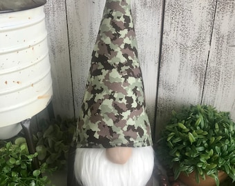 Military Hunter Gnome - Camo camouflage hunting deer bow tournament trophy service