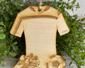 Soccer Tag Ornament - team goal spirit senior gift