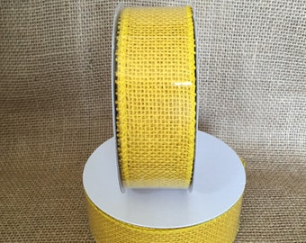 Bright Yellow Burlap Ribbon 1.5" x 10 yards Wedding Decor Jute Wreath fall rustic summer spring