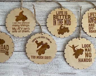 Christmas Ornament - ATV Off road dirt mud tag favor gift teen
