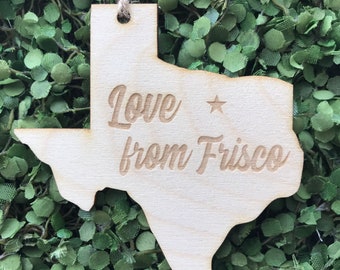 Love from Frisco Texas Tag Ornament Dallas Ft Worth