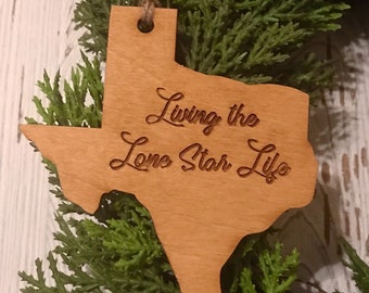 Texas Tag Ornament - Living the Lone Star Life realtors gift real estate agent