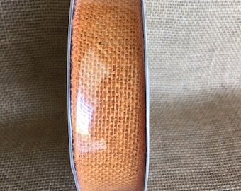 Orange Burlap Flax Ribbon 1.5" x 10 yards Wedding Decor Jute Wreath fall rustic orange