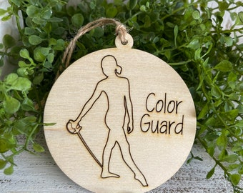 Colorguard Ornament Tag - Color Guard simple minimalist marching band team spirit drum corp 2022 version Senior gift  Sabre