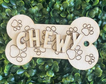 Dog ornament Tag- with custom name paws stocking gift present rescue pet mom dad paw welcome
