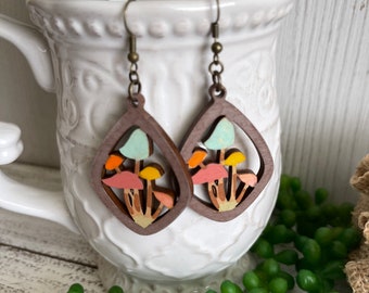Mushroom Statement Dangle Earrings