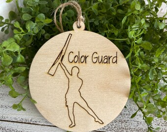 Colorguard Ornament Tag - Color Guard simple minimalist marching band team spirit drum corp 2022 version Senior gift rifle prop equipment