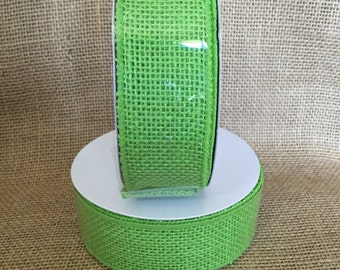 Hot Lime Burlap Ribbon 1.5" x 10 yards Wedding Decor Jute Wreath fall rustic summer spring