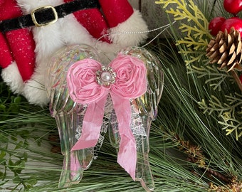 Angel wings Christmas ornament - remembrance memorial in loving memory sympathy gift