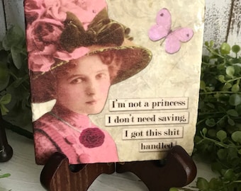 Funny Friendship coaster or home decor 4"x4" - sassy housewarming gift favor girlfriend woman friend girls night motivational coasters