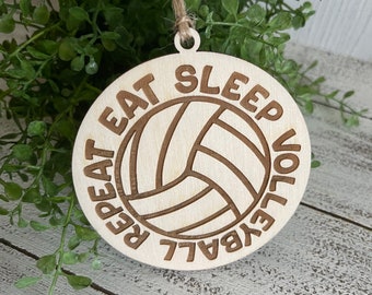 Volleyball Tag Ornament - ball net team spirit senior gift high school university eat sleep