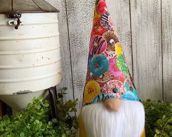 Donut Gnome - sweets sprinkles cupcake summer spring decor tiered tray kitchen shelf sitter vignette party pastry chef