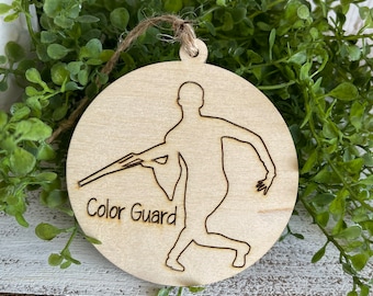 Colorguard Male Ornament Tag - Color Guard simple minimalist marching band team spirit drum corp 2022 version Senior gift