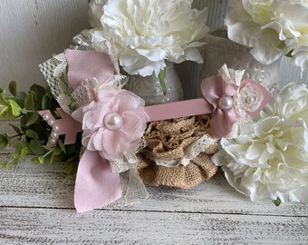 Valentine's Day Arrow heart- Cupid shabby whimsical vintage home decor felt farmhouse red xoxo love tag ornament