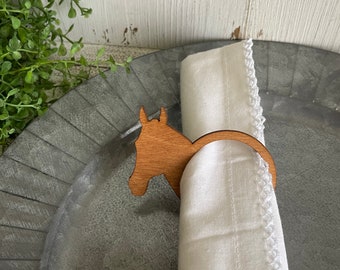 Horse napkin ring - birch wood holder dinnerware setting