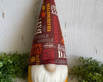 Thanksgiving Gnome - decor tiered tray kitchen shelf sitter floral fall autumn pie Turkey pumpkin thankful blessed leaf