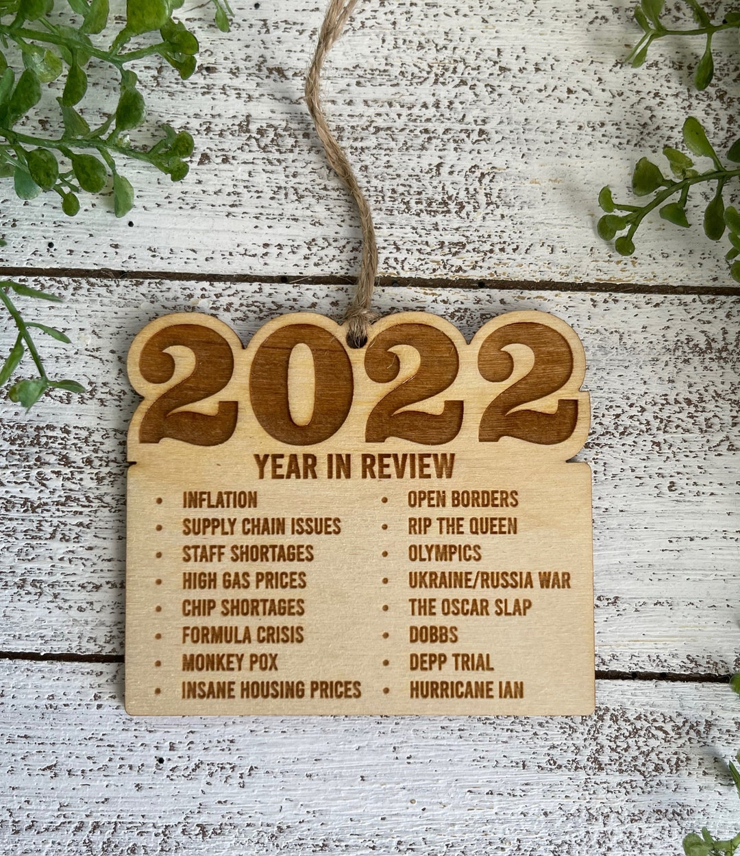 2022 Year in Review Ornament the Year of List Keepsake Reminder Humor