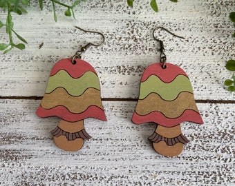 Mushroom Statement Dangle Earrings
