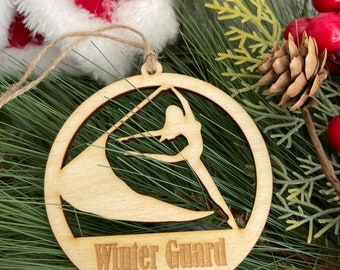 Winter Guard Tag Ornament - Female winterguard  flags color guard 2023
