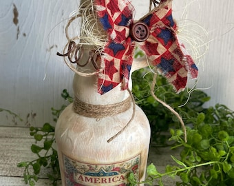 America Bottle - USA Rustic Decor Handmade one of a kind United Stated 250