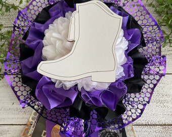 DIY wood cutouts - white inch mdf drill team Boot dancer high school homecoming mum senior spring show football game dance Kick line decor