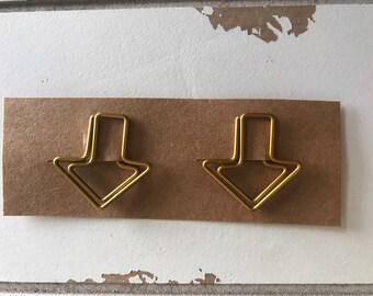 Gold Arrow Paper Clips - set of two - ephemera scrapbook paper supplies