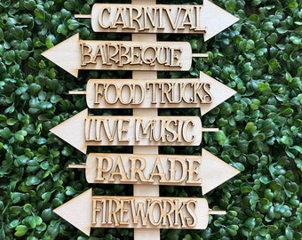 July 4th Street DIY wood sign - patriotic independence summer unfinished cut out standing leaner decor craft supply sign kit blanks wreath