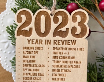 2023 Year in Review Ornament - the year of list keepsake reminder humor funny quarantined memory struggle momento wedding favor