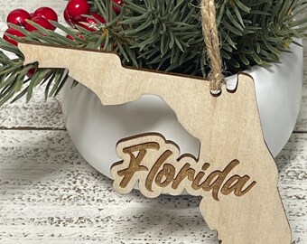 Florida Ornament - State travel souvenir keepsake tag wedding party favor special event