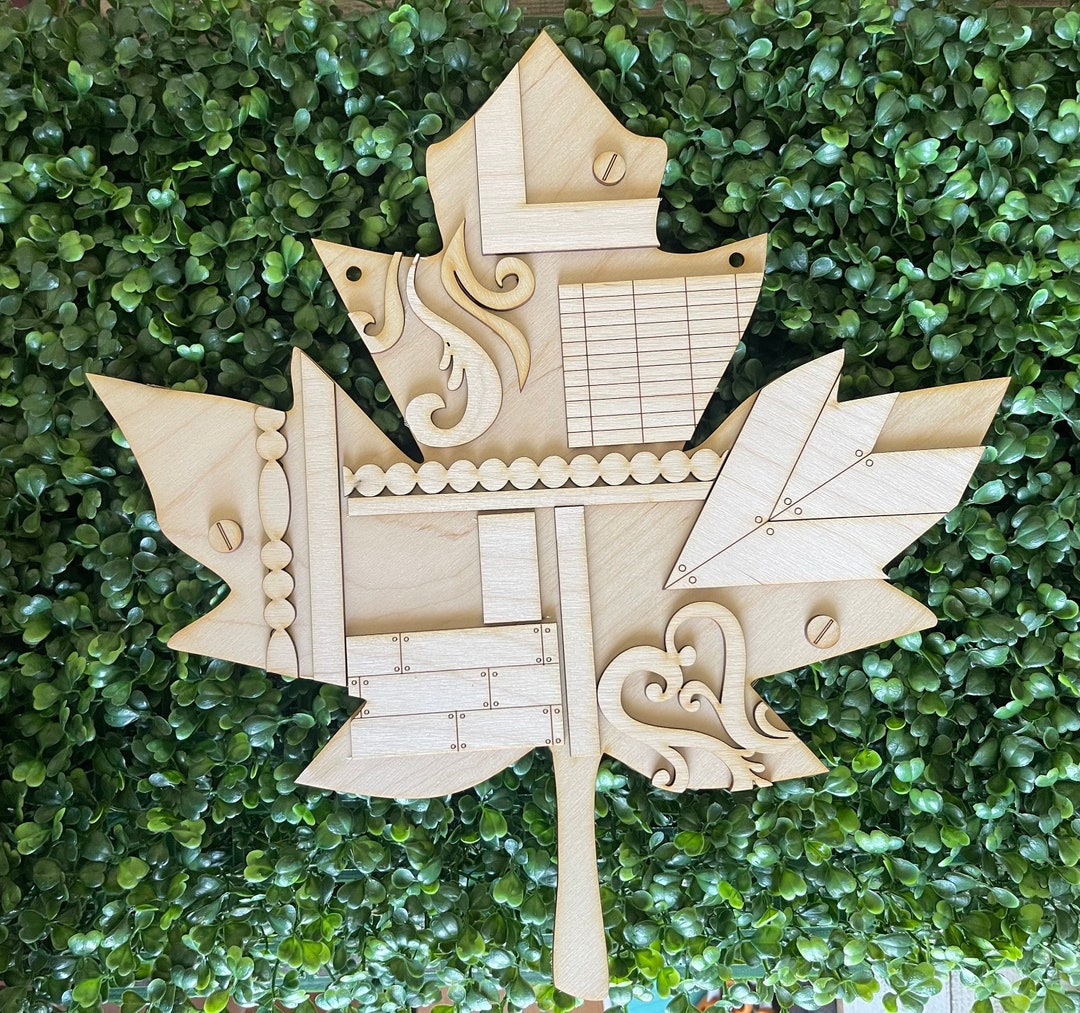 Maple Leaf DIY Wood Sign - Vintage Rustic Farmhouse Unfinished Cut Out ...