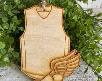 Track and Field Tag Ornament - sprint running senior gift high school university