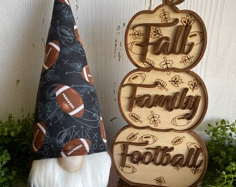 Football Gnome - High school pee wee flag touchdown sports game time decor fan spirit