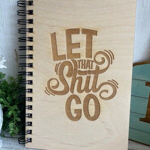 Wood Engraved Journal - Sketchbook Notebook blank unlined pages spiral bound Birch wood
