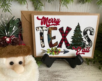 Texas Greeting Card - Blank note card Lone Star State Texan TX Longhorn Merry Texmas Y’all