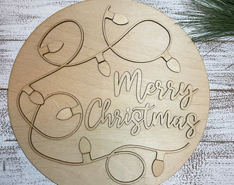 Christmas lights Merry Christmas DIY wood sign - Do it Yourself