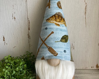 Fishing Gnome - Fish lures fly rod camping fisherman bass boat ship catfish lake deep sea pond decor shelf sitter