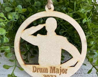 Drum Major Ornament - Marching Band Color Guard high school ensemble drum corp 2022 2023 version