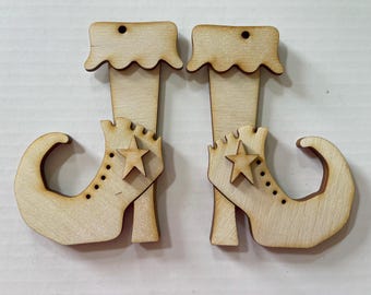 Halloween DYI wood cutouts - Witches Boots Set embellishments accents blanks craft supply ephemera scrap unfinished fall