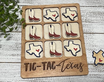 Tic Tac Texas game - TX Texans gift present game room night dorm realtor welcome