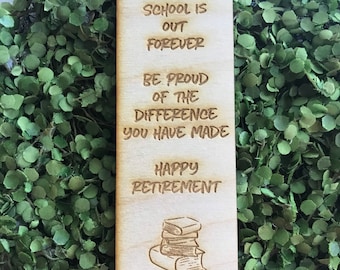 Retirement bookmark - Friend Coworker Farewell Good Luck employee teacher school administrators administration university college