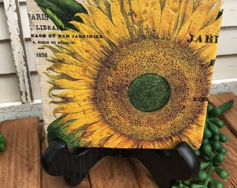 Sunflower Coaster - Decor tiered tray vignette table desk kitchen bar