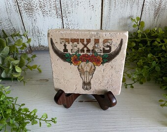 Texas Coaster home decor Cowboy pride farmhouse western state texan lone star state skull longhorn