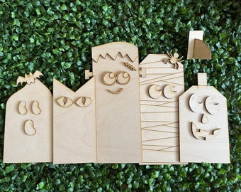 DIY Happy Halloween wood sign - Ghost Whimsy colorful October candy trick or treat