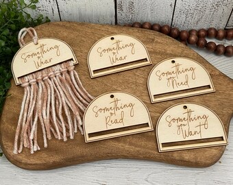 Gift tags - DIY set of 4 Something to Wear Read Need Want Boho bohemian minimalist