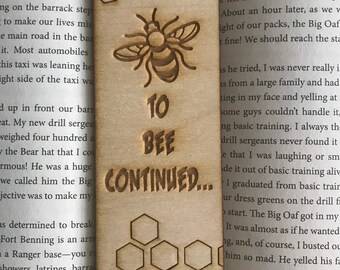 Bee bookmark - wood Reading Book Library lover to Bee continued