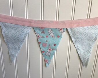 Easter banner / bunting / photo prop / flag / pennant - bunny egg carrot floral