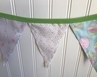 Easter banner / bunting / photo prop / flag / pennant - bunny egg carrot floral