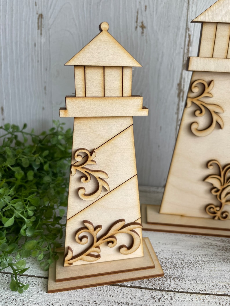 DIY Lighthouse Shelf Sitter - Nautical Coastal Sea Ocean Boat Ships ...
