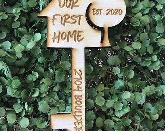 Our First Home key Ornament - New Home Realtor Gift Real Estate present